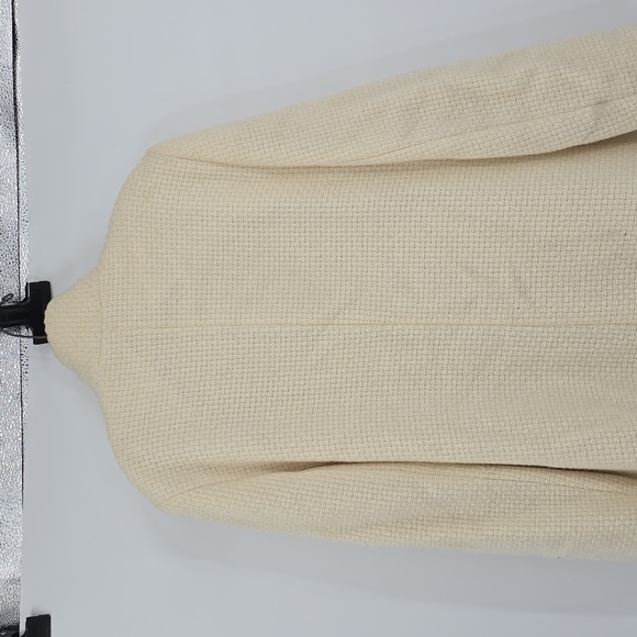 Dana Buchman Tweet Ivory Wool Button Down Coat Size 12 - Picture 5 of 10